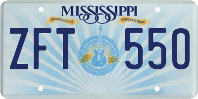 MS license plate ZFT550
