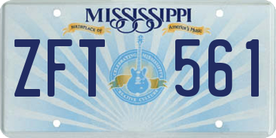MS license plate ZFT561