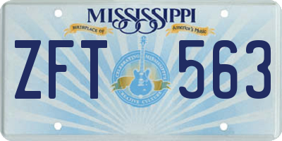 MS license plate ZFT563