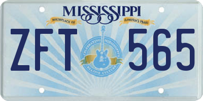MS license plate ZFT565