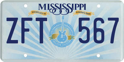 MS license plate ZFT567