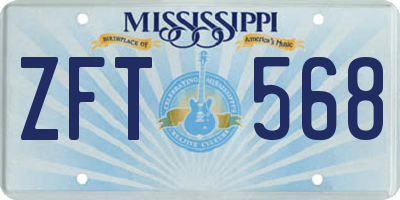 MS license plate ZFT568