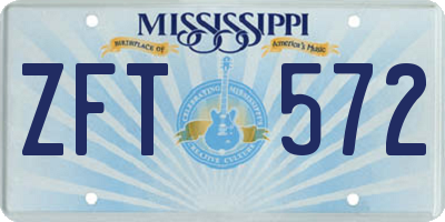 MS license plate ZFT572