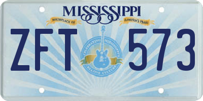 MS license plate ZFT573
