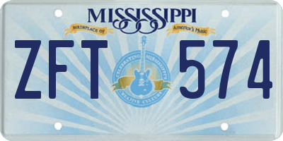 MS license plate ZFT574
