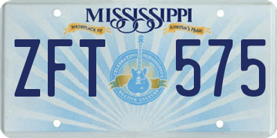 MS license plate ZFT575