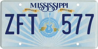 MS license plate ZFT577