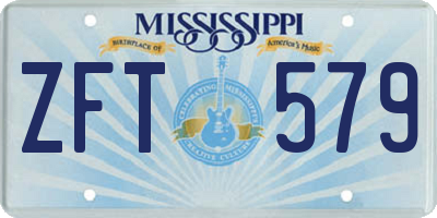 MS license plate ZFT579