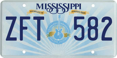 MS license plate ZFT582