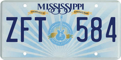 MS license plate ZFT584