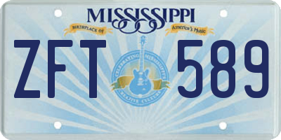 MS license plate ZFT589