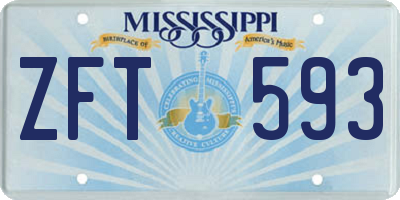 MS license plate ZFT593
