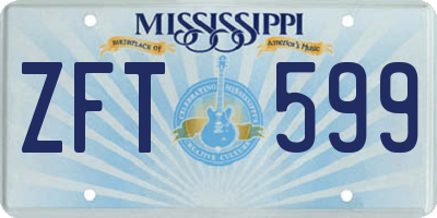 MS license plate ZFT599