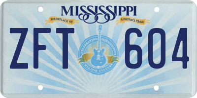 MS license plate ZFT604