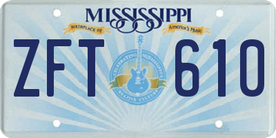MS license plate ZFT610