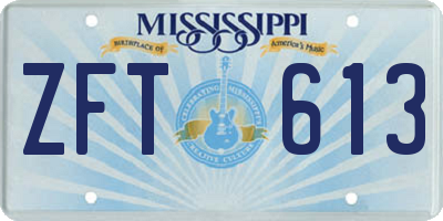 MS license plate ZFT613