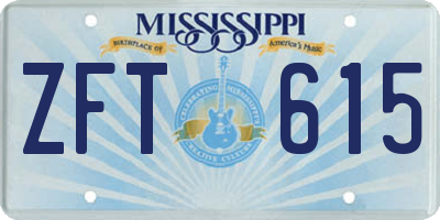 MS license plate ZFT615