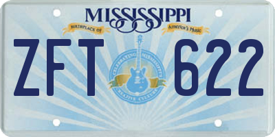 MS license plate ZFT622