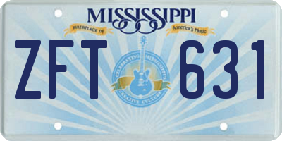 MS license plate ZFT631
