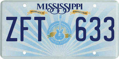 MS license plate ZFT633
