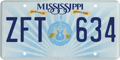MS license plate ZFT634