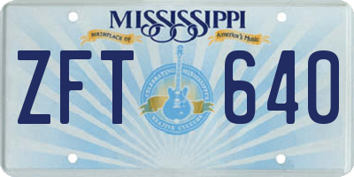 MS license plate ZFT640