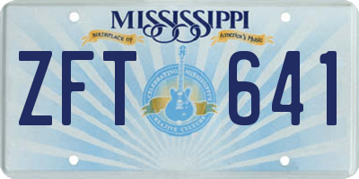 MS license plate ZFT641