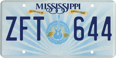 MS license plate ZFT644
