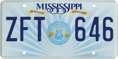 MS license plate ZFT646