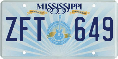 MS license plate ZFT649
