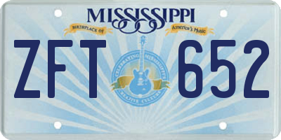 MS license plate ZFT652