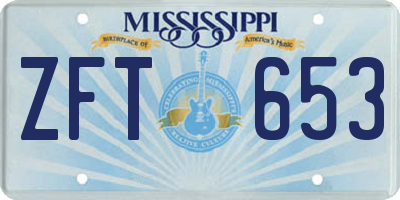 MS license plate ZFT653
