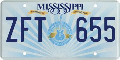 MS license plate ZFT655