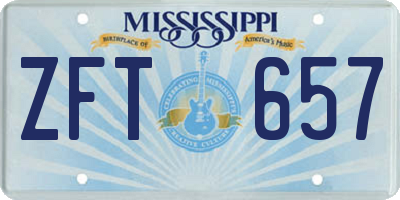 MS license plate ZFT657