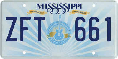 MS license plate ZFT661