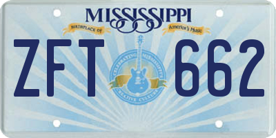 MS license plate ZFT662