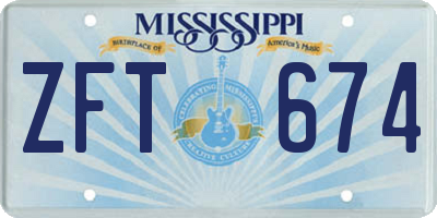 MS license plate ZFT674