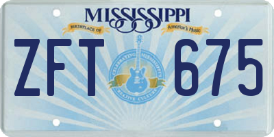 MS license plate ZFT675