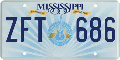 MS license plate ZFT686
