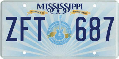 MS license plate ZFT687
