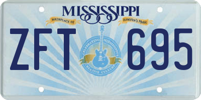 MS license plate ZFT695
