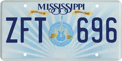 MS license plate ZFT696
