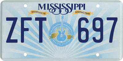 MS license plate ZFT697