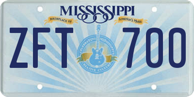 MS license plate ZFT700