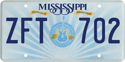 MS license plate ZFT702