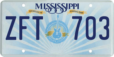 MS license plate ZFT703