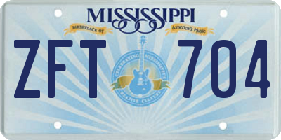 MS license plate ZFT704