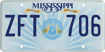 MS license plate ZFT706