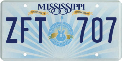 MS license plate ZFT707