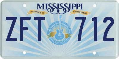 MS license plate ZFT712